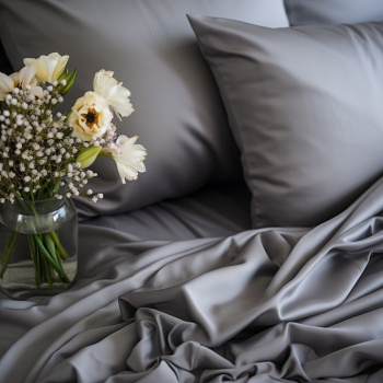 Простыня 220х240 grey сатин LUNA home