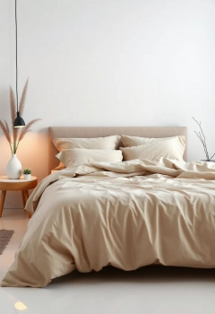 Простыня 220х240 bej сатин LUNA home