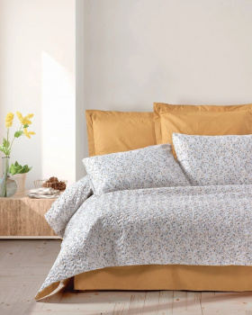 КПБ Евро Posy BEIGE ранфорс COTTON BOX