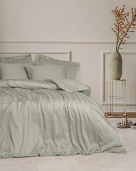 КПБ Евро Stripe BEIGE бамбук COTTON BOX